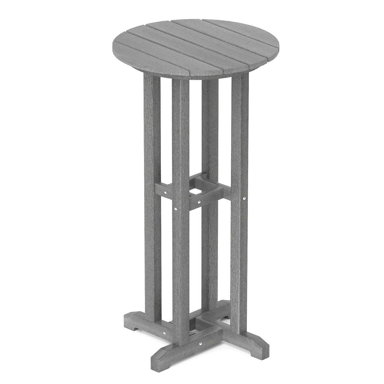 HDPE Round Outdoor Patio Bar Table with Stainless Steel Frame